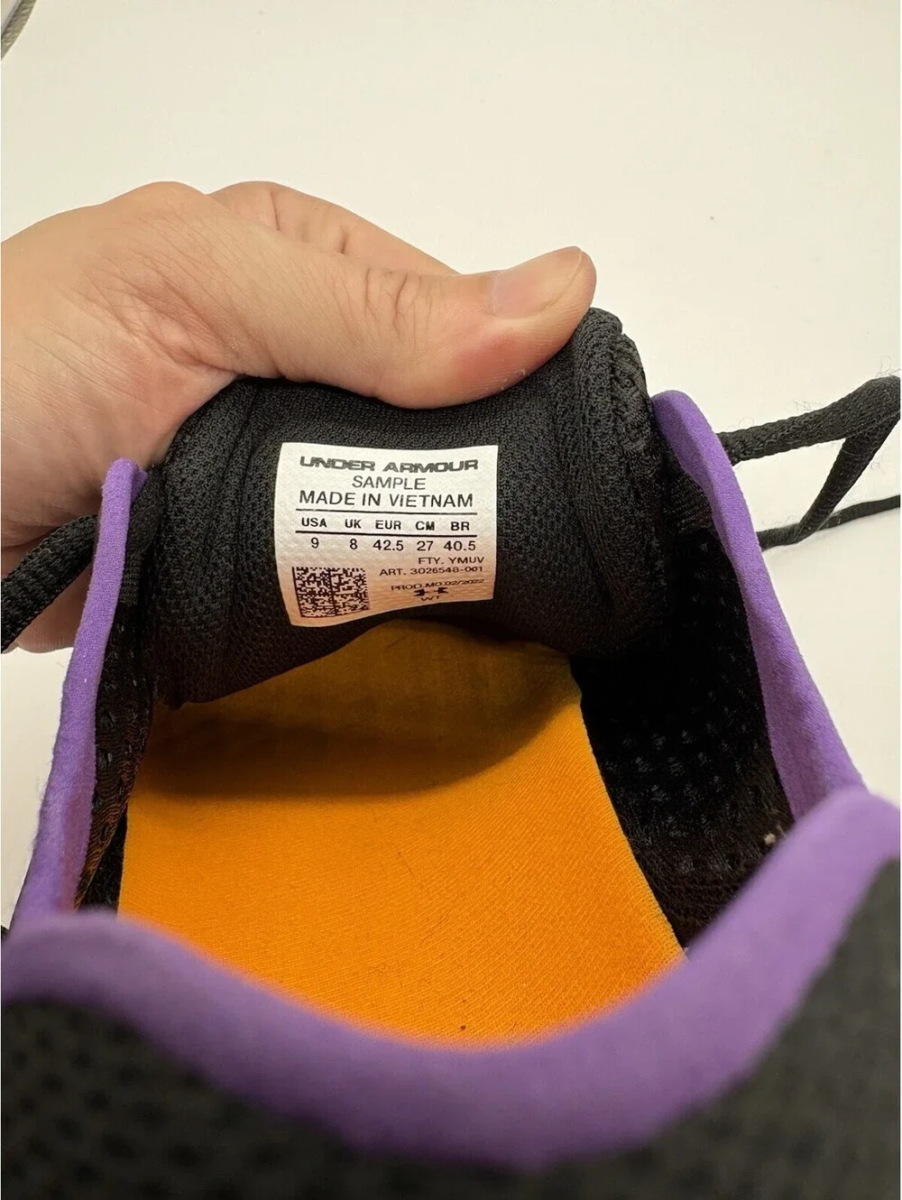 Under Armour Machina Storm Shoes Size 9 Mens Running Waterproof Sample Purple